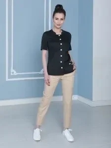 Фото для Костюм мед. жен.цв. (черн./беж),кор.рук. клеон экстра р.46/170-176(ЧЗ)