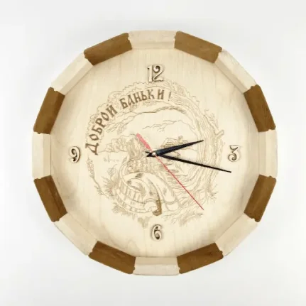 Фото для Часы бондарные "Доброй баньки!", комбинированные термолипа - 320
