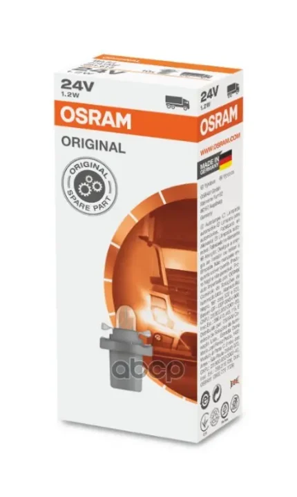 Фото для А/Лампа W1.2w 24v 1.2w [W2x4.6d] B8,5d Osram 2741mf Osram арт. 2741MF