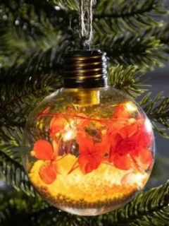 Шар новогодний 2312 2316/176 "Красные лепестки" свет (1/1)