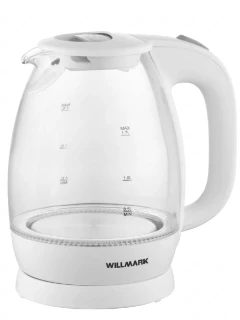 
Чайник WILLMARK WEK-1705GW стекло/белый (1.7л,LED-подсв)