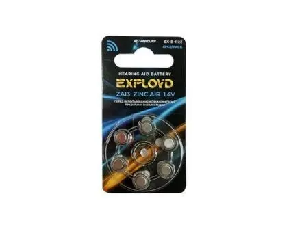Батарейки EXPLOYD EX-B-1122 ZA13-6BL таблетка (1/6)