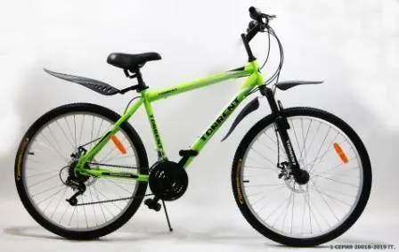Велосипед TORRENT URBAN 26" зеленый (26",18 скор,рама сталь 18",диск.тормоза)