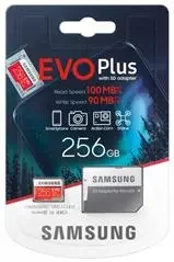 Фото для Карта памяти Samsung EVO Plus microSDXC 256 Гб class UHS-I (U3)+ адаптер