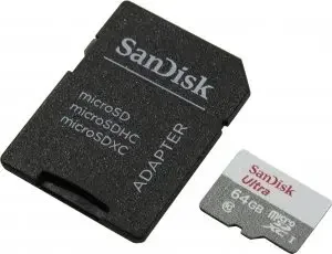 Фото для Карта памяти SanDisk Ultra microSDXC 64 ГБ class 10 + адаптер