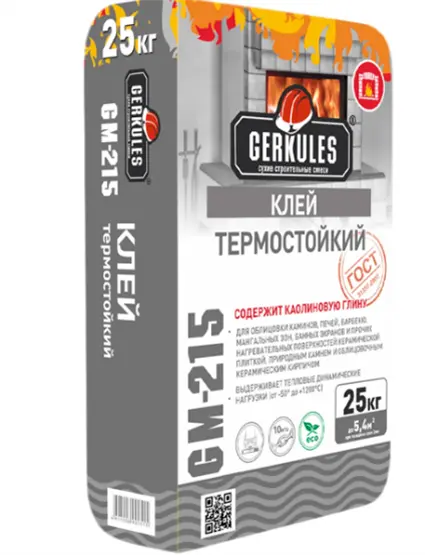 Клей плиточный термостойкий 12кг GM-215 Геркулес Н 1