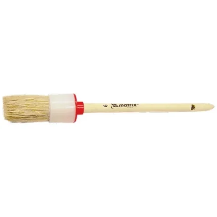Фото для Кисть круглая № 8 (35мм), натуральная щетина, деревянная ручка