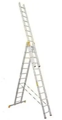 Фото для Трехсекционная лестница ПРОФИ алюминий 13,64 м ALUMET