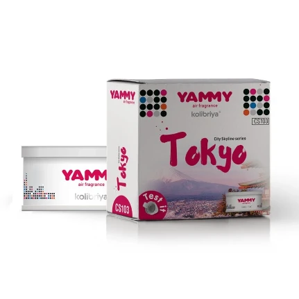 Фото для Ароматизатор на торпедо Yammy Tokyo (Токио), меловой, баночка, арт. CS103