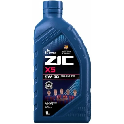 Фото для Масло моторное ZIC X5 5w30, полусинтетическое, API SP, ILSAC GF-6A, для бензинового двигателя, 1л, арт. 132621