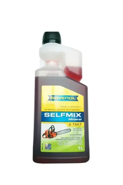 Фото для Масло для 2-х тактных двигателей RAVENOL Смешиваемое Selfmix 2T Mineral c дозатором 1л