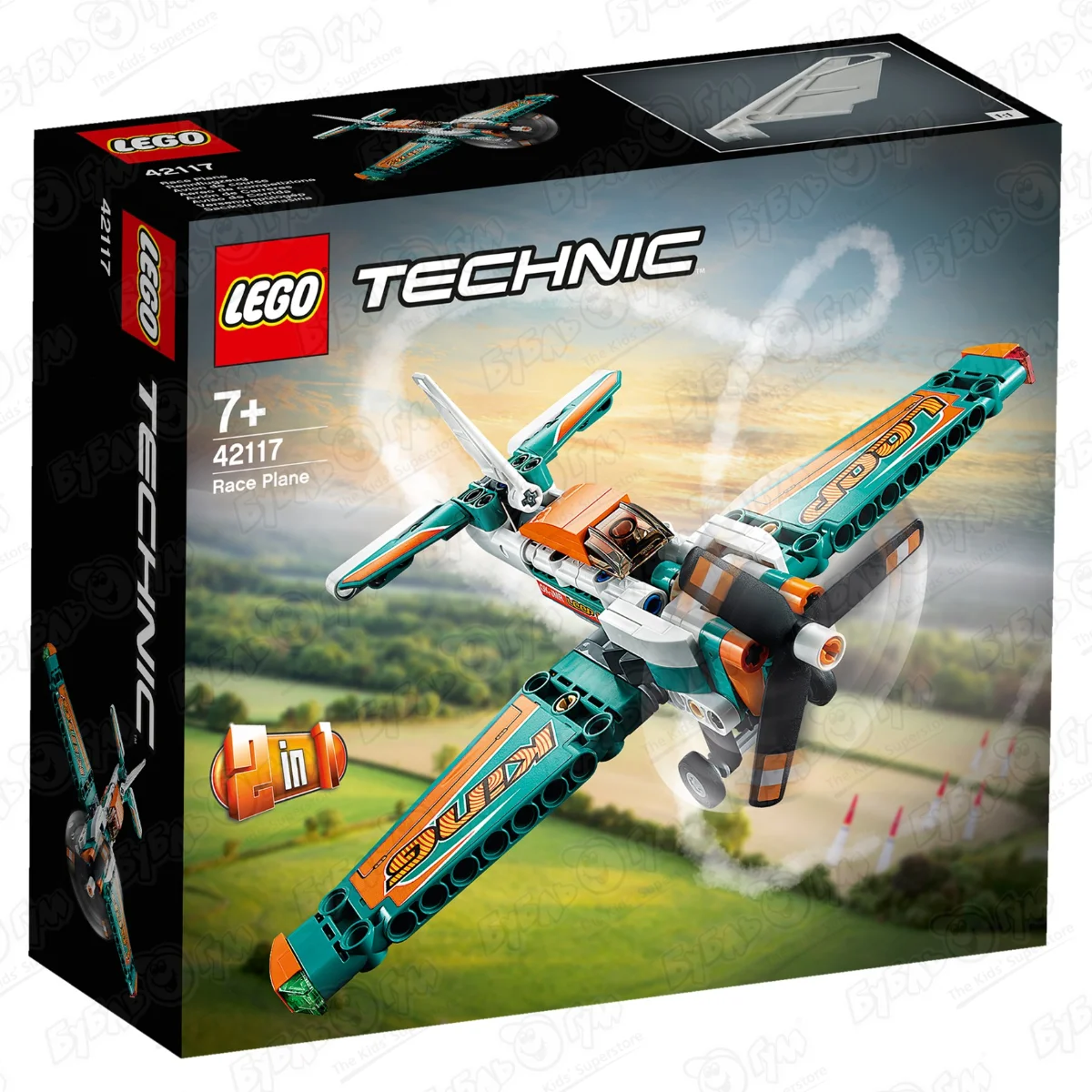Конструктор Гоночный самолёт LEGO Technic зеленый 2в1 42117 с 7лет