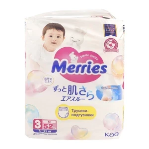 Фото для Подгузники-трусики Merries M 6-11кг 52шт