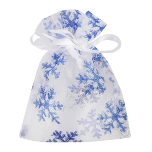 Фото для Мешок для подарков Снежинки новогодний прозрачный 13х18см