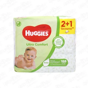Салфетки влажные HUGGIES Ultra Comfort алоэ 168шт