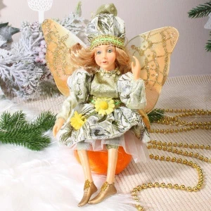 Фото для Фигурка декоративная Фея сказочная с цветами разноцветная 30см