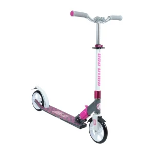 Фото для Самокат ROLLO PRO двухколесный складной бело-серый с розовым геометрическим принтом 180мм