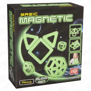 Конструктор Magic Magnetic магнитный светящийся в темноте 14дет