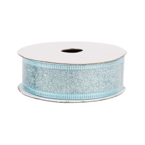 Фото для Лента упаковочная глиттерная голубая 2,5х270см