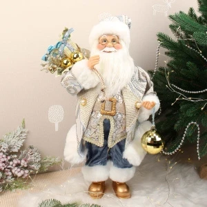 Фото для Фигура новогодняя Дед Мороз с подарками и елочными украшениями разноцветный 47см