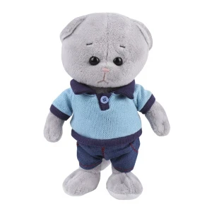 Фото для Игрушка мягкая Кот Колбаскин в голубой футболке23см