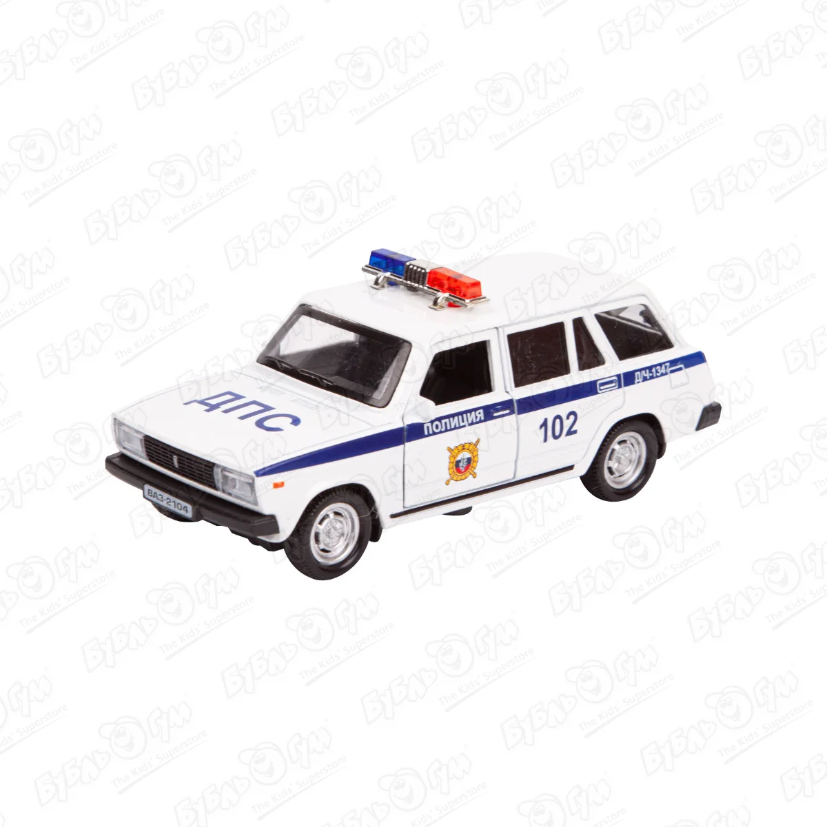 Машина ВАЗ-2104 Жигули ТЕХНОПАРК Полиция инерционная световые звуковые эффекты с 3лет