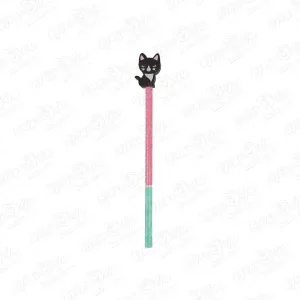 Фото для Карандаш чернографитный Котята в горошек с ластиком котик в ассортименте