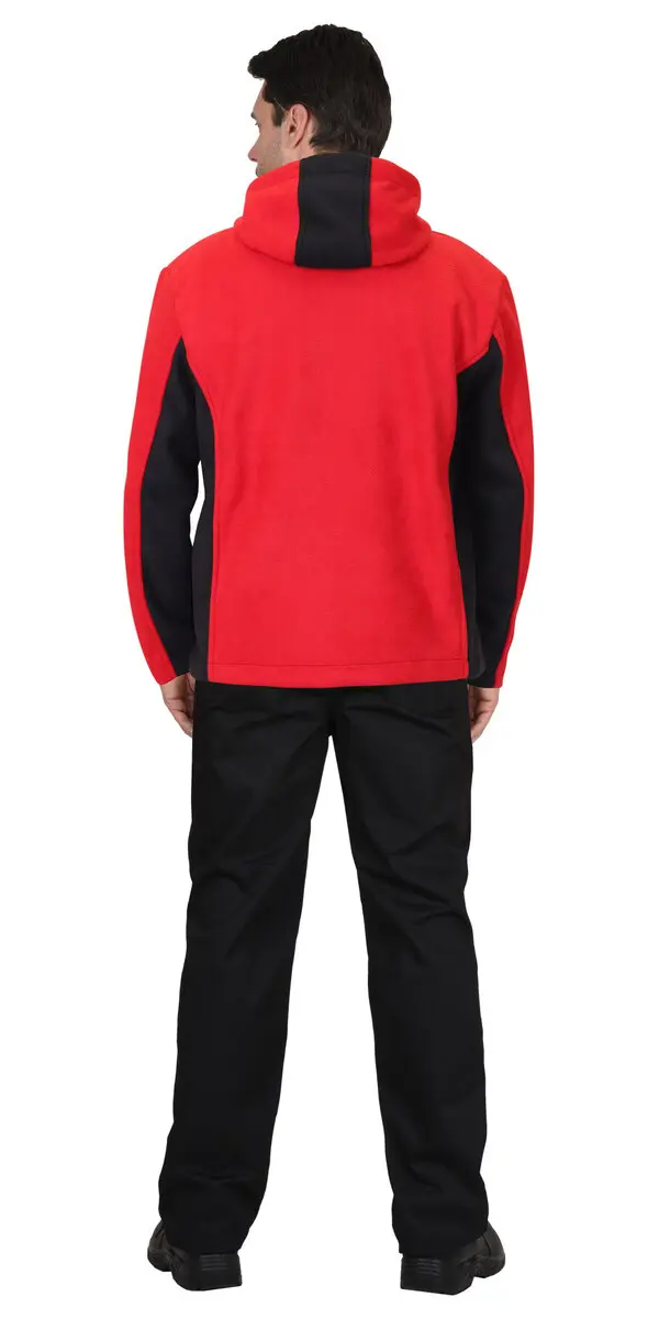 Куртка флисовая "СИРИУС-ТЕХНО" (флис дублированный) красная с черным