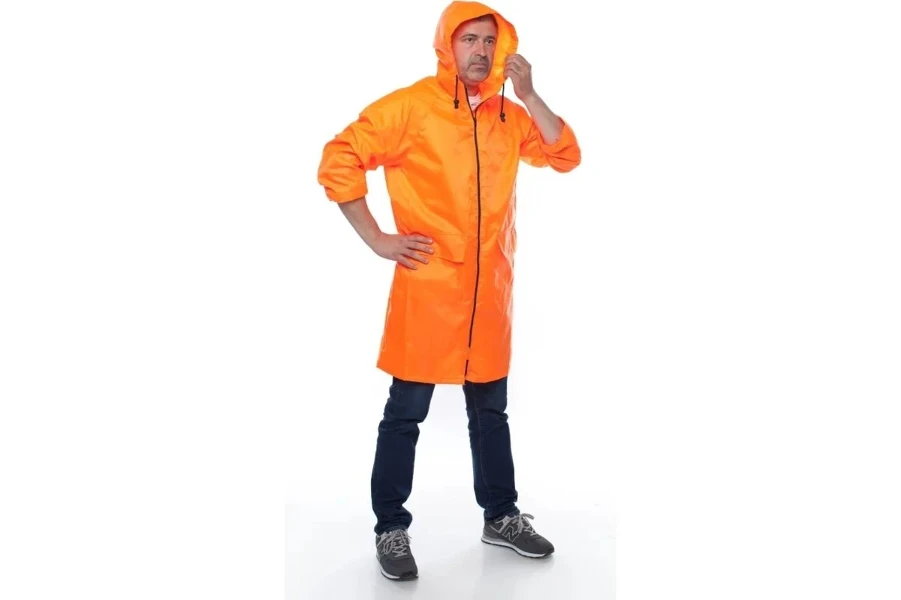 Фото для Плащ-дождевик 100 мкр. оранжевый р. XL