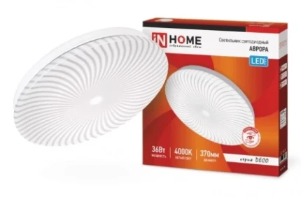 Фото для Светильник светодиодный ASD DECO АВРОРА 36Вт 4000К 2340лм 370*50мм IN HOME