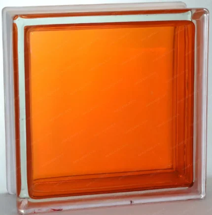 Фото для Стеклоблок Гладкий оранжевый 190*190*80 Glass Block