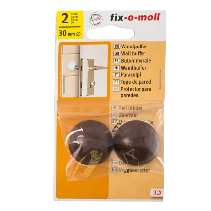 Стопор для двери настенный самоклеящийся коричневый D 30 мм (упаковка, 2шт) Fix-o-moll