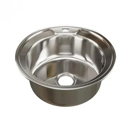 Фото для Мойка для кухни стальная (0,6мм) круглая + сифон, 510*510*170 MIXLINE