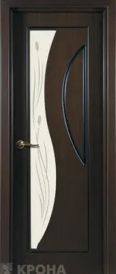 Полотно дверное венге шпон (ДОФ) стекло матовое 600*2000*40 КРОНА