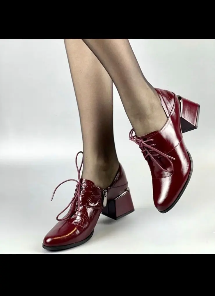 туфли женские красные на шнуровке Благовещенск 