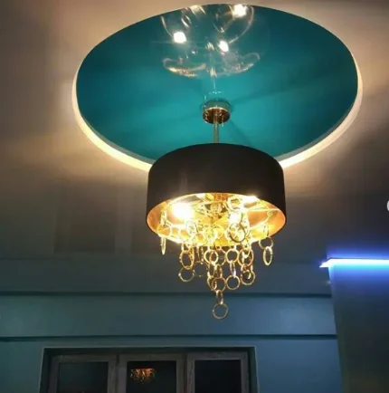 Фото для Натяжной потолок двухуровневый с консольной подсветкой