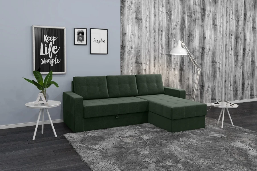 Фото для Угловой диван-кровать Олимп (Amigo green)