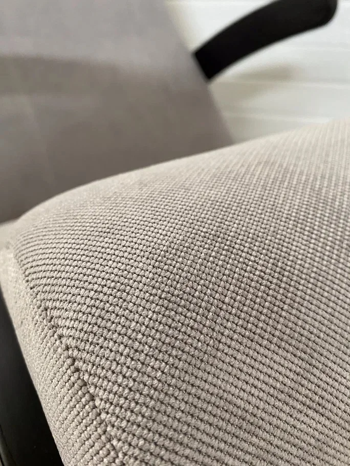 Кресло-качалка Неаполь Модель 1 (Венге-эмаль/Ткань Cветло-серый Verona Light Grey)