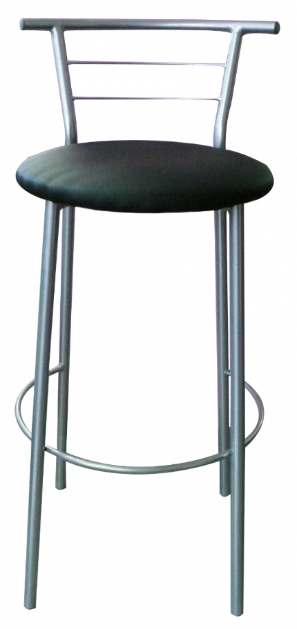 Фото для Барный стул См-48 к/з (Черный/Алюминий хром)