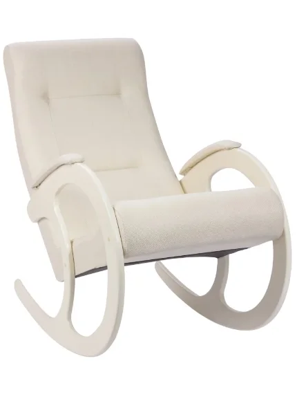 Кресло-качалка Блюз Модель 3 (Дуб шампань-эмаль/Ткань бежевый Malta 01)