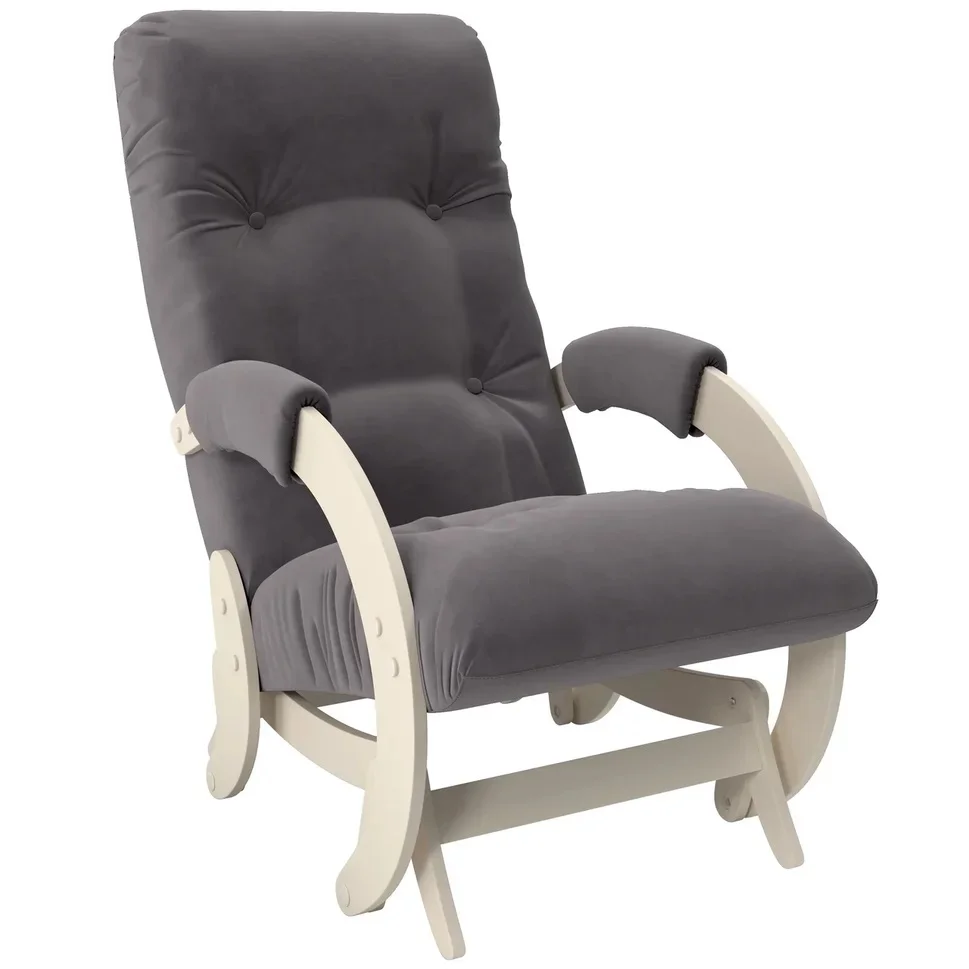 Кресло-маятник Неаполь Модель 12 (Дуб шампань-эмаль/Ткань Темно-серый Verona Antrazite Grey)