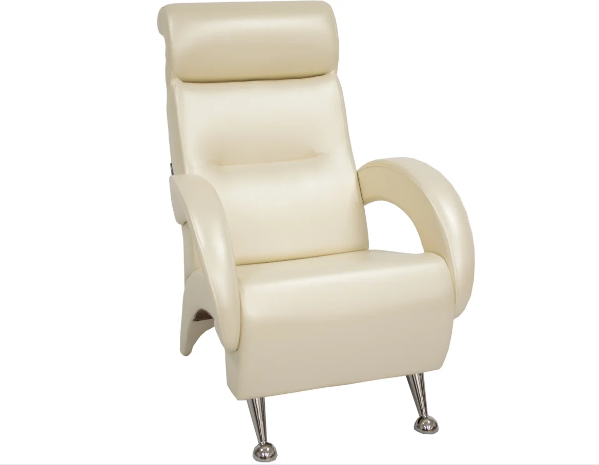 Кресло для отдыха Комфорт-К Модель 9 К (Хром/Экокожа бежевая Oregon perlamutr 106)
