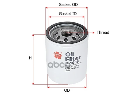 Фото для Фильтр Масляный C-010/C-418 Sakura C-1936 Lf10-14-302 Sakura арт. C-1936