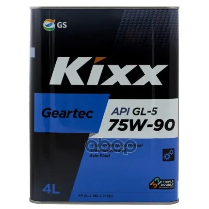 Фото для Масло Трансмиссионное Gl-5 75w90 4л Kixx Geartec L296244te1 KIXX арт. L296244TE1