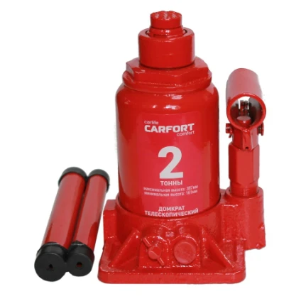 Фото для Домкрат 2,0 т гидравлический (161-387мм), 2-х штоковой, чехол - CARFORT