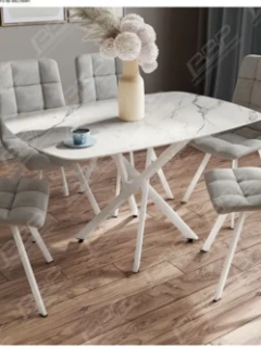 Стол обеденный Оникс Стекло (подстолье кросс)