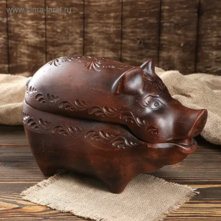 Фото для Жаровня "Кабан" большая, гладкая, с декором, 3.5 л 508477