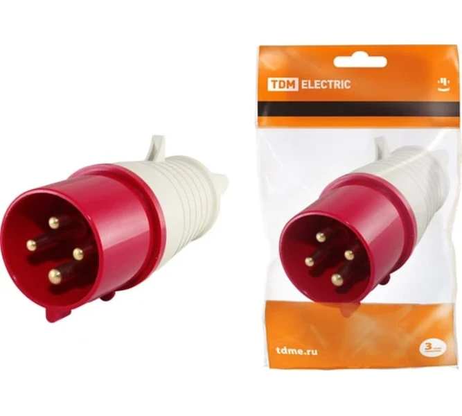 Фото для Вилка 024 3Р+РЕ 32А 380В IP44 TDM SQ0601-0005