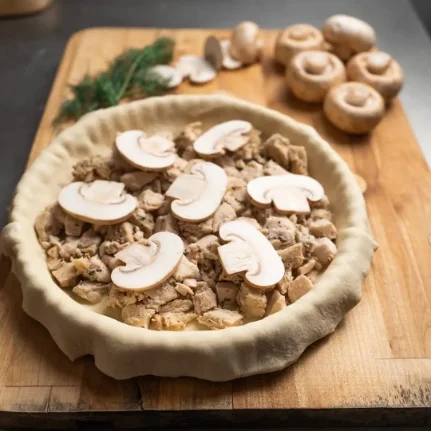 Фото для Пирог с курицей грибами и сыром