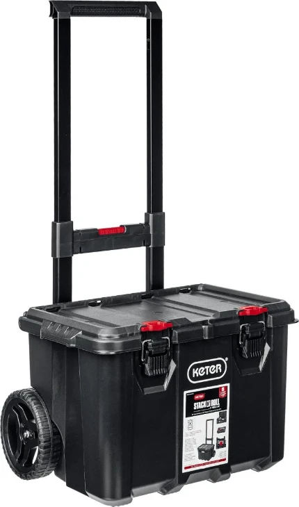 Фото для KETER STACKNROLL, 525 х 411 х 560 мм, (21″), пластиковый ящик-тележка на колесах (38397)